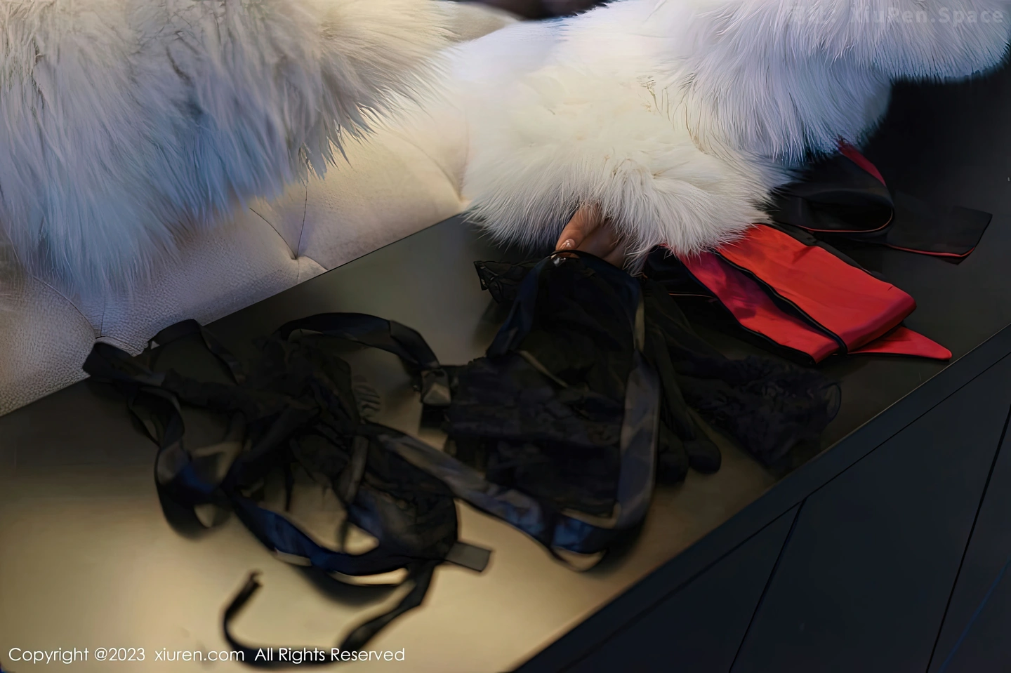 图片[3]-[XiuRen秀人网]2023.01.18 VOL.6152 米娜Mnal 黑色吊带连衣裙加黑丝美腿性感私房写真集-秀人网官方网站